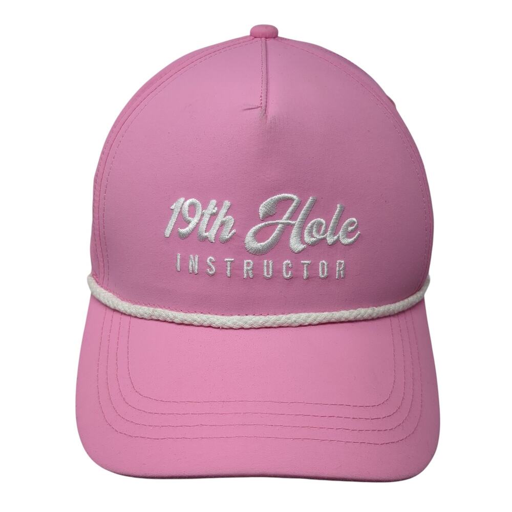 19th Hole Instructor Birdiegirl Snapback 5 Panel Cap Pink OS Adjustable Rope